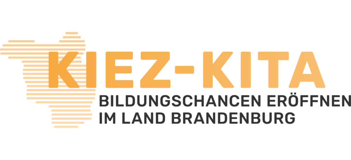 Logo: Kiez-Kita mit der Unterschrift: Bildungschancen eröffnen im Land Brandenburg.