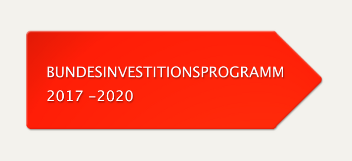 roter Pfeil: Bundesinvestitionsprogramm 2017-20