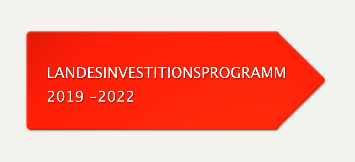 roter Pfeil: Landesinvestitionsprogramm 2019-22